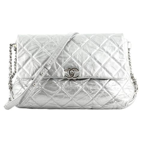 chanel metallic crumpled calfskin big bang hobo